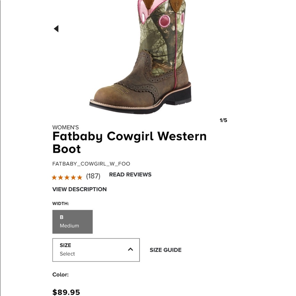 Ariat Fatbaby Pink Camouflage Boots